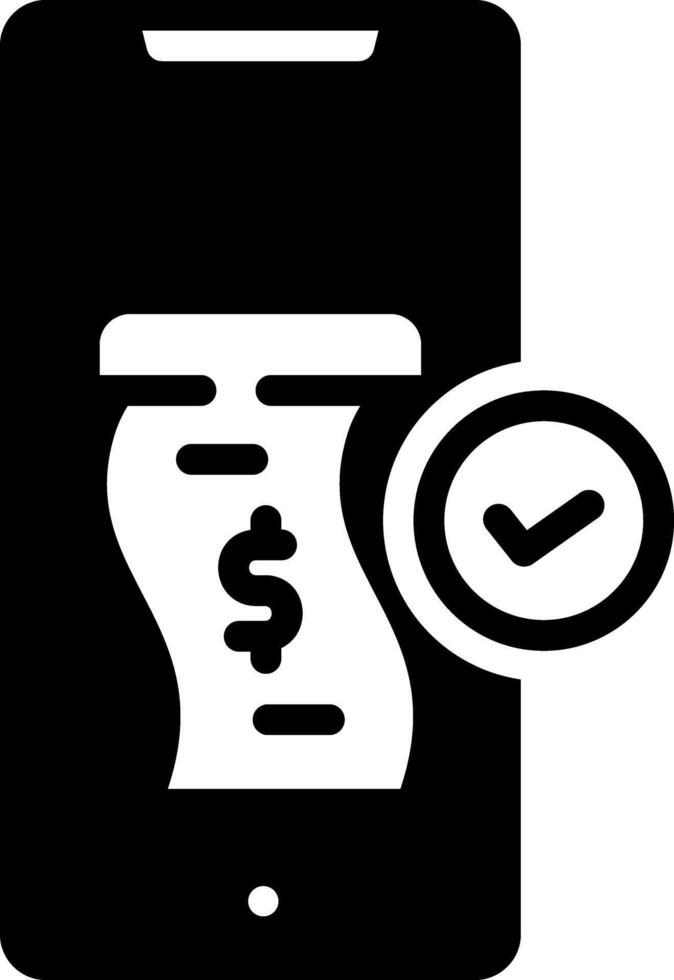 Solid black icon for payment vector