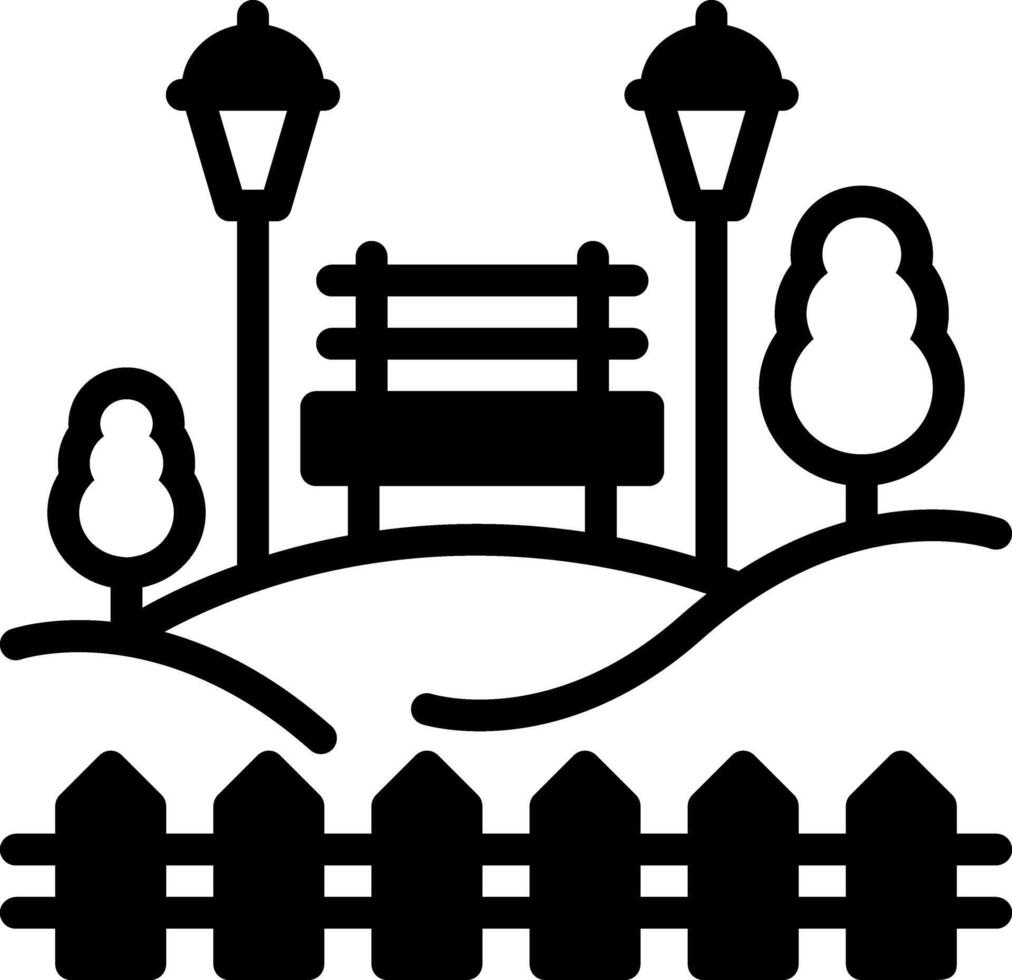 Solid black icon for garden vector