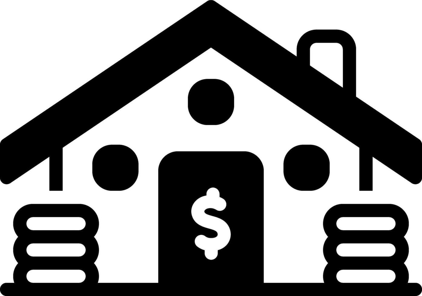 Solid black icon for mortgage vector