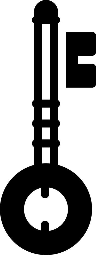 Solid black icon for key vector
