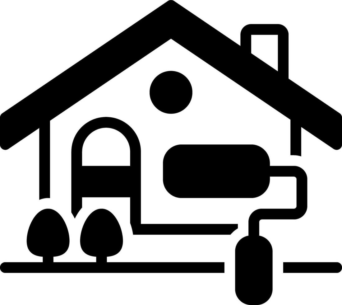 Solid black icon for renovation vector