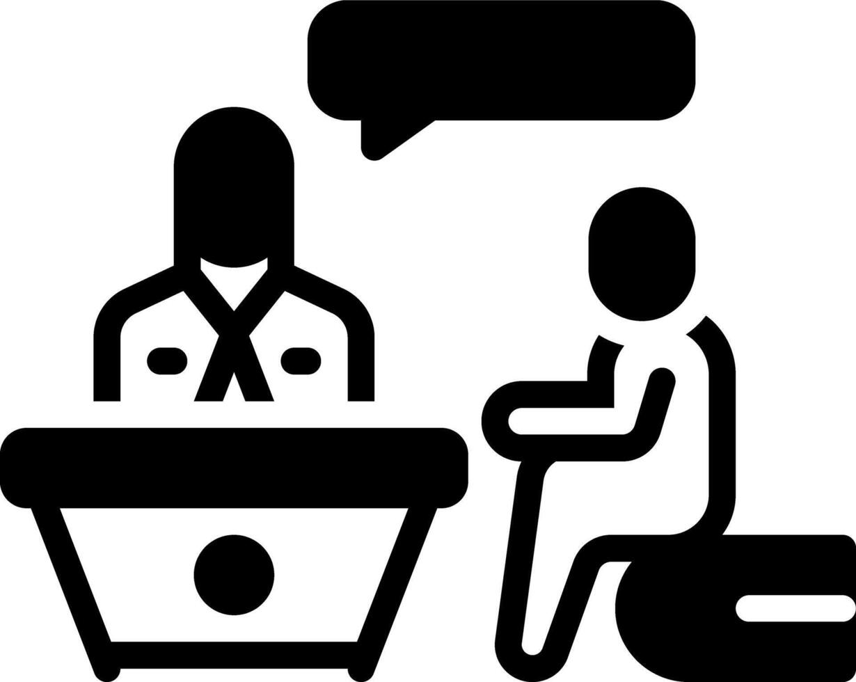 Solid black icon for consultation vector