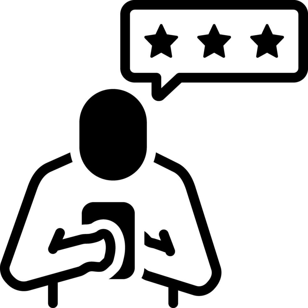 Solid black icon for give feedback vector