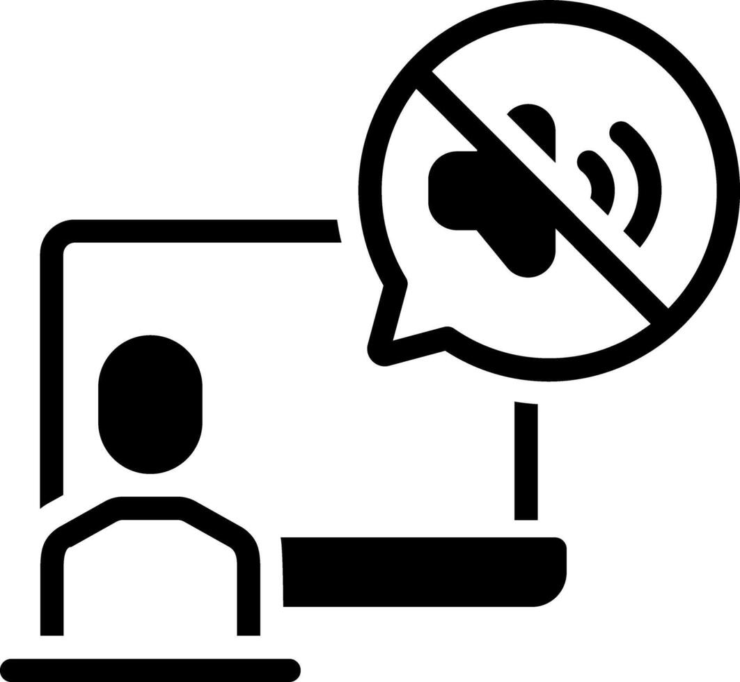 Solid black icon for avoid distraction vector
