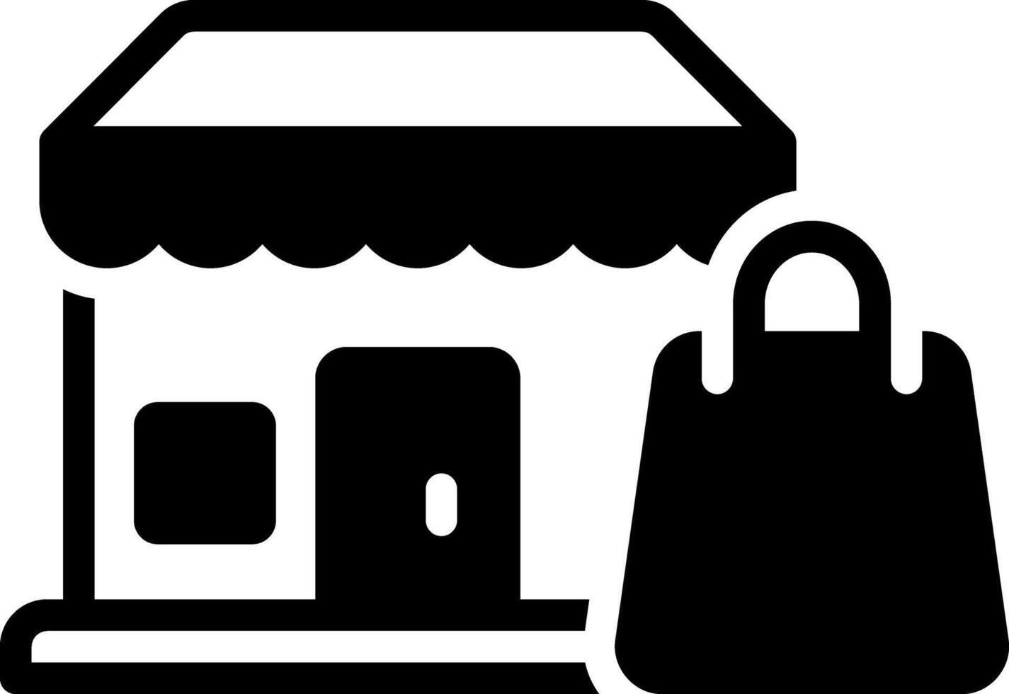 Solid black icon for market vector
