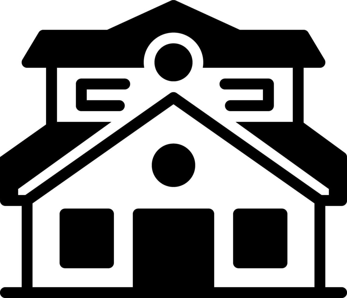 Solid black icon for house vector