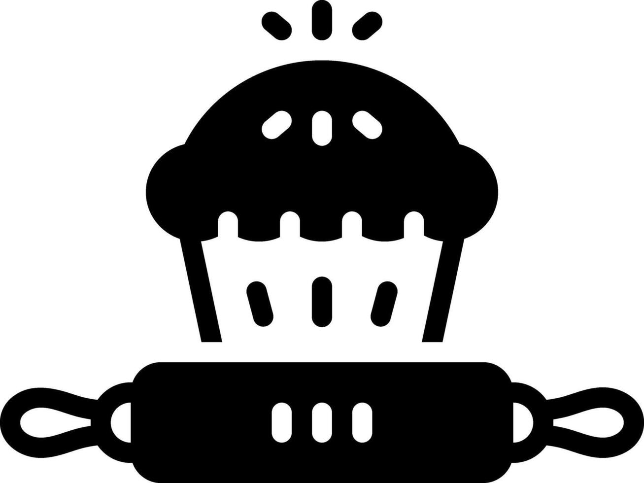 Solid black icon for bakery vector