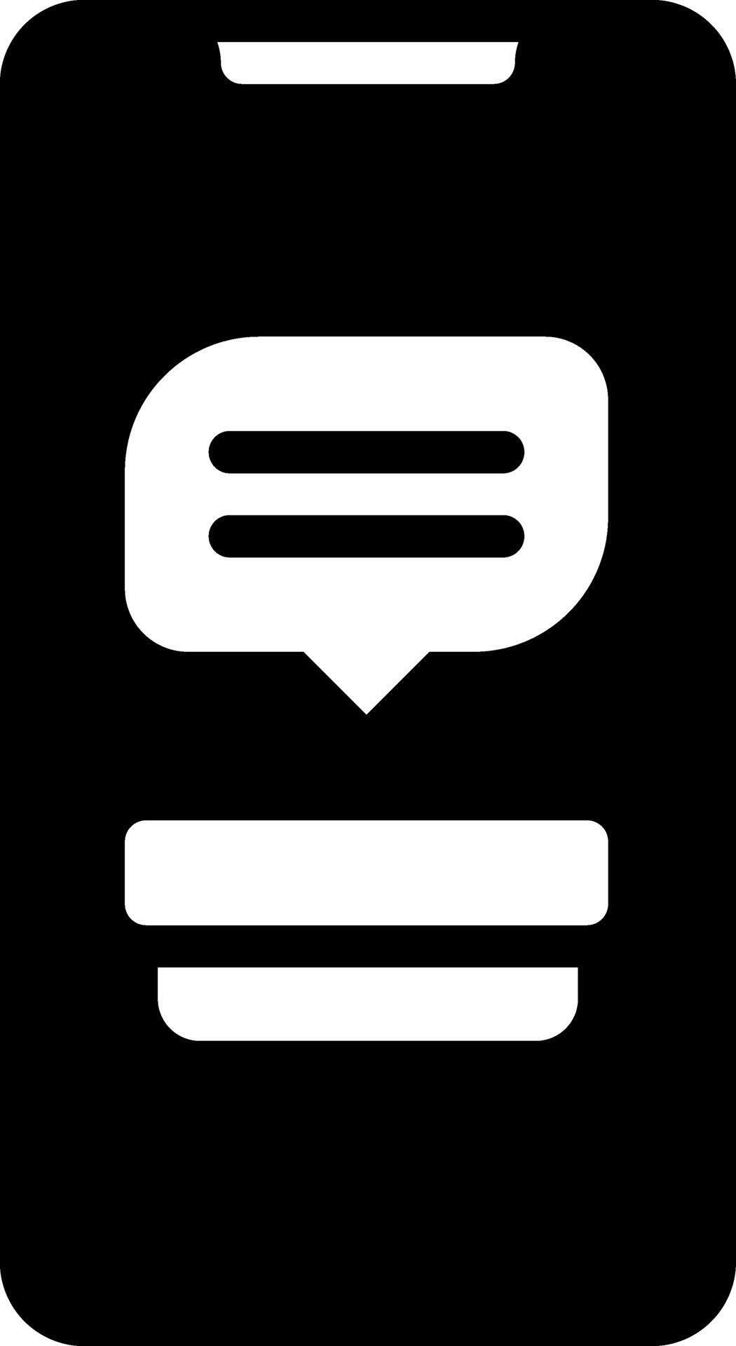 Solid black icon for message 48735513 Vector Art at Vecteezy