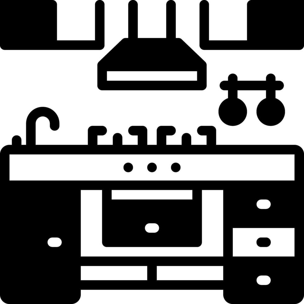 Solid black icon for kitchen vector
