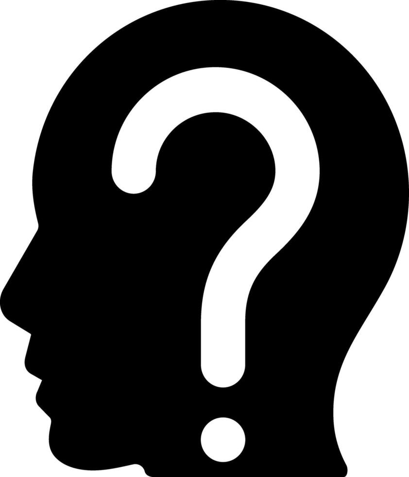 Solid black icon for interrogation vector