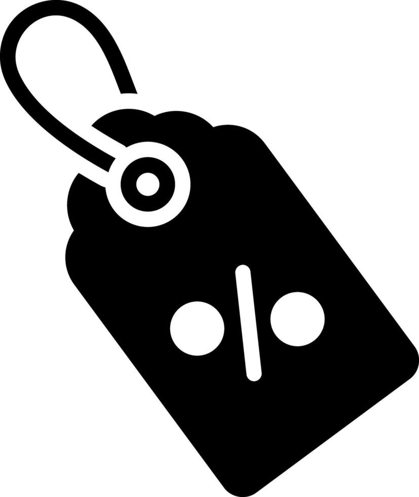 Solid black icon for price tag vector