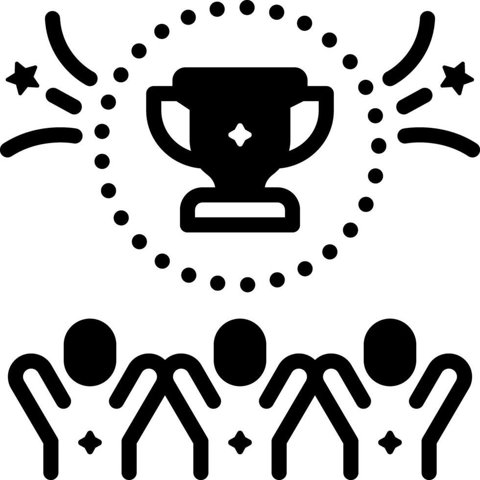 Solid black icon for achievement vector