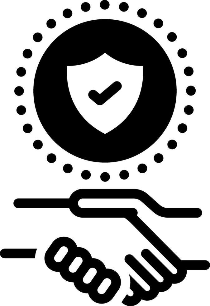 Solid black icon for trust vector