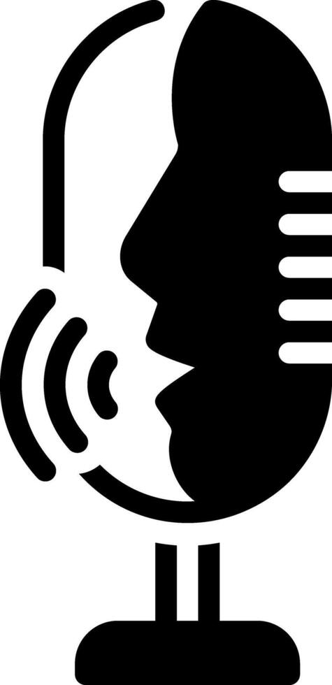 Solid black icon for speak vector