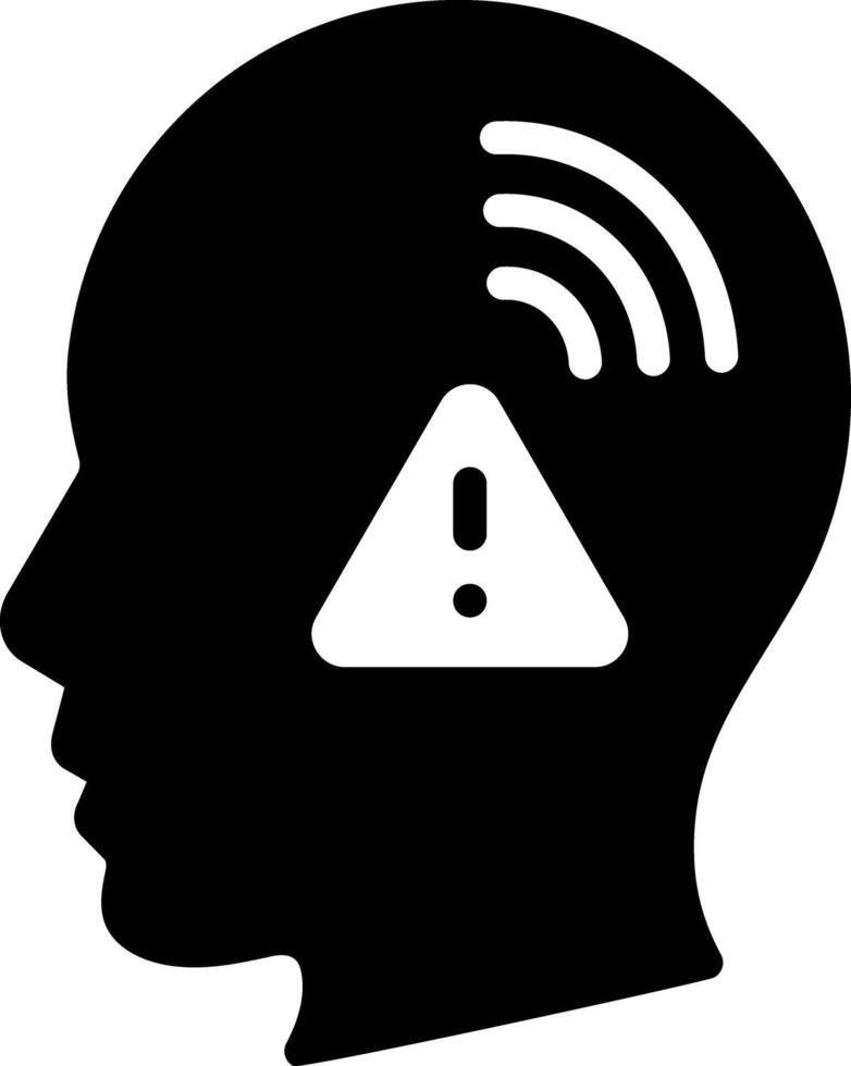 Solid black icon for pay attention vector