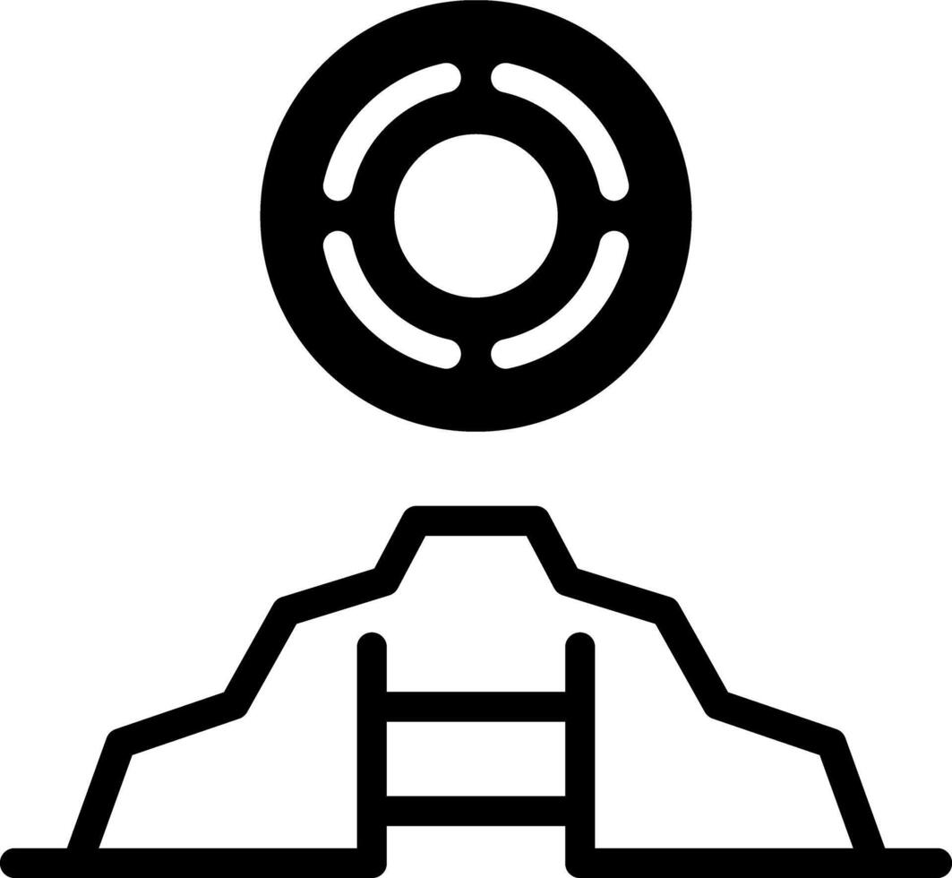 Solid black icon for aim vector