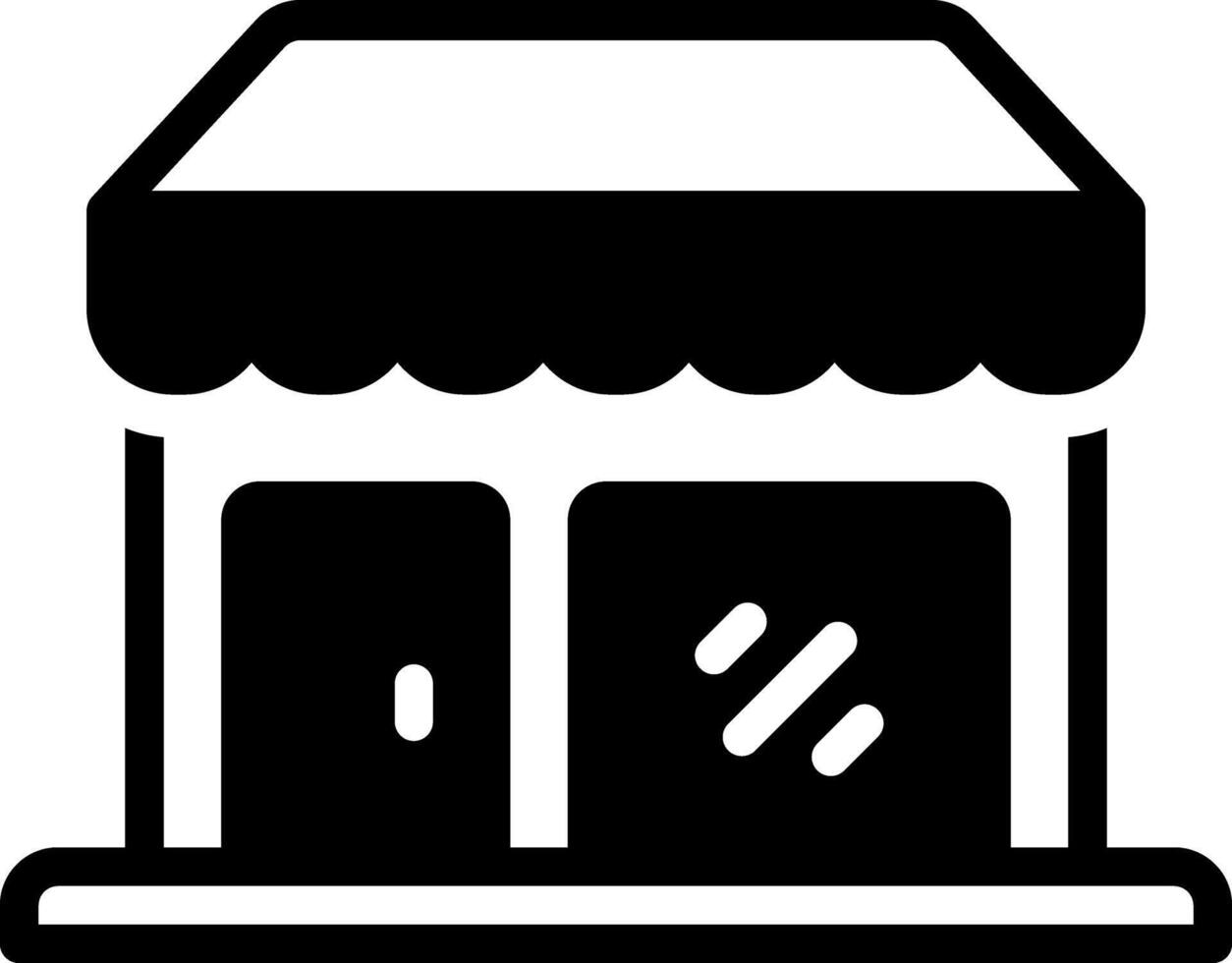 Solid black icon for shop vector