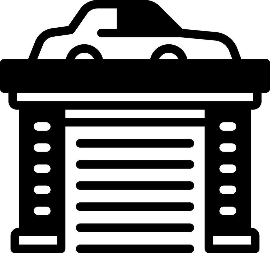 Solid black icon for garage vector