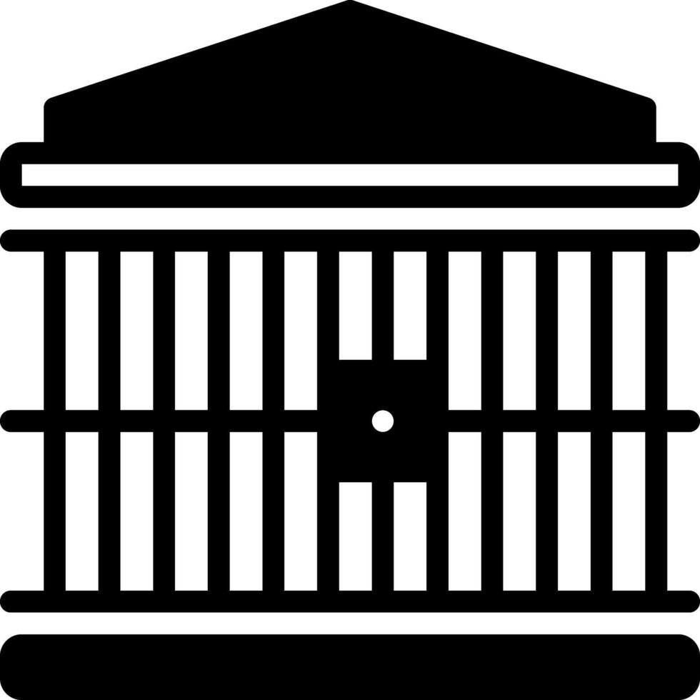 Solid black icon for prison vector