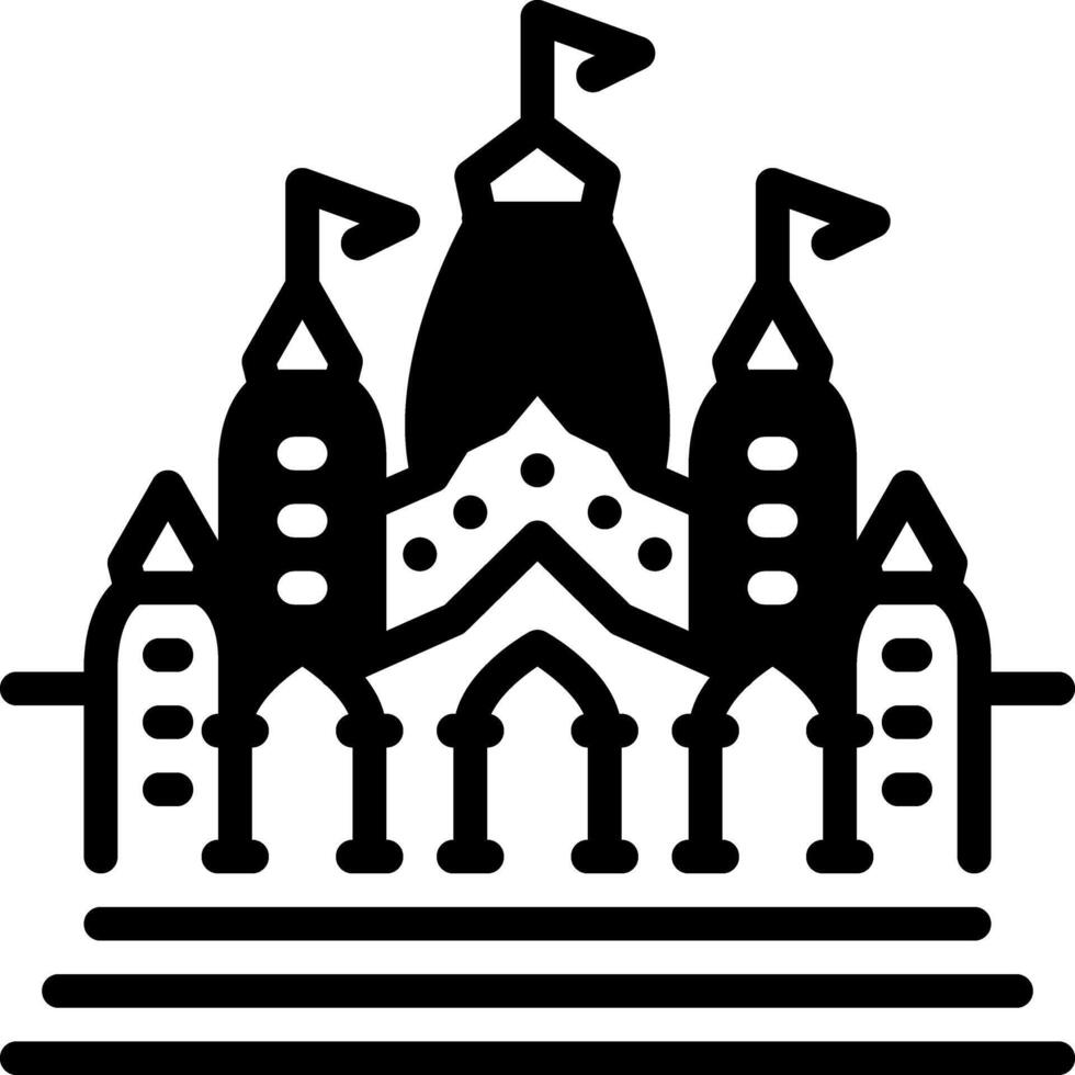 Solid black icon for temple vector