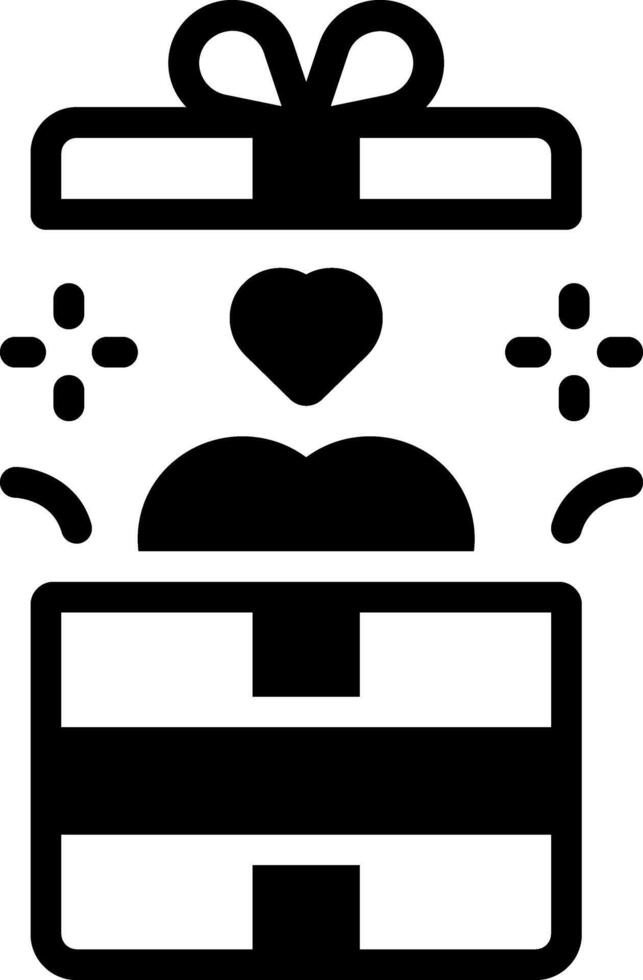 Solid black icon for gift vector