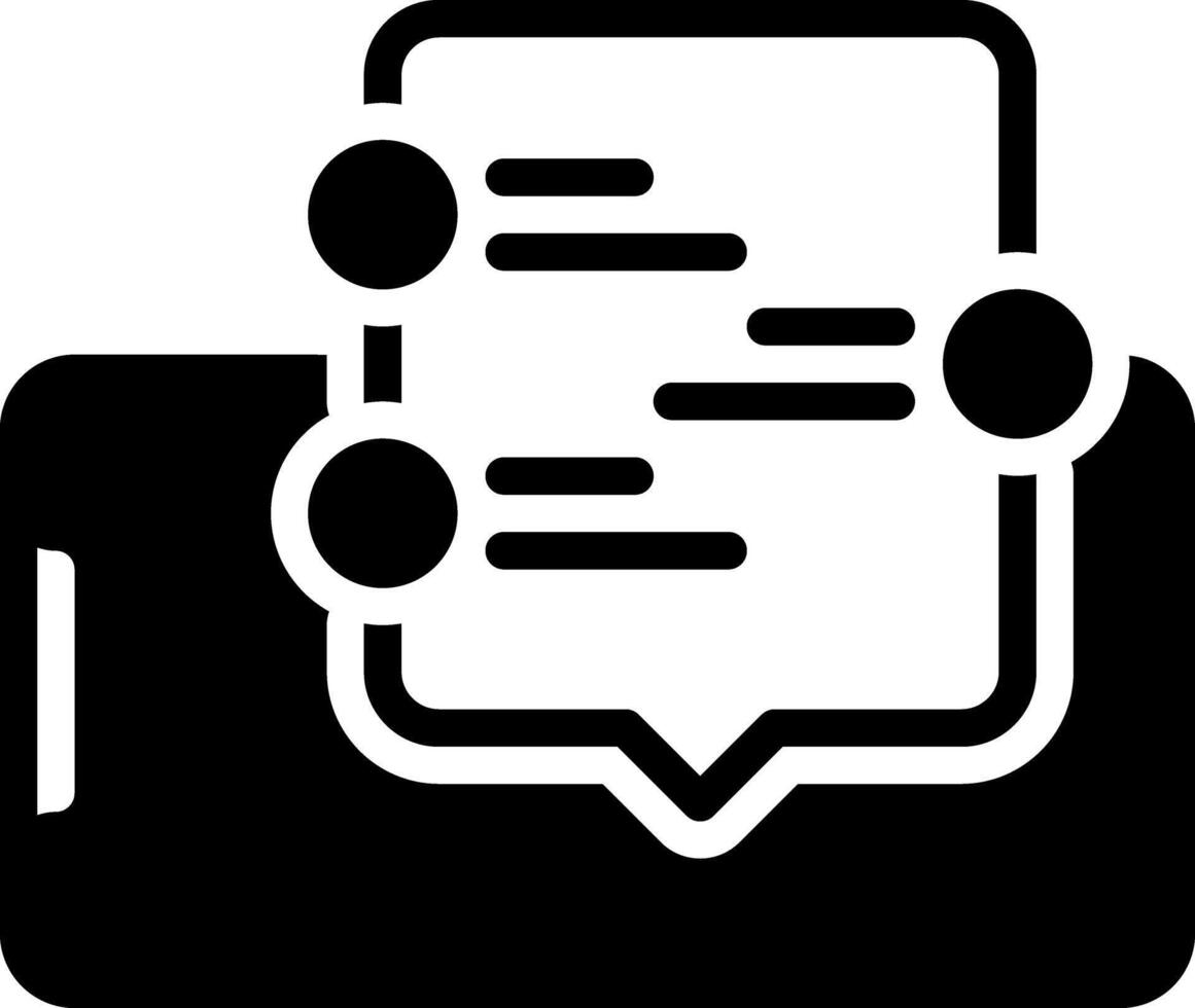 Solid black icon for chat vector
