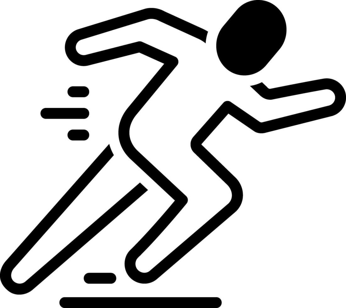 Solid black icon for run vector