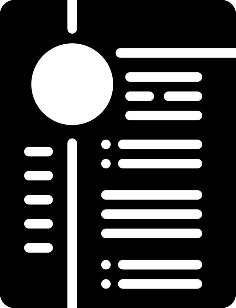 Solid black icon for resume vector