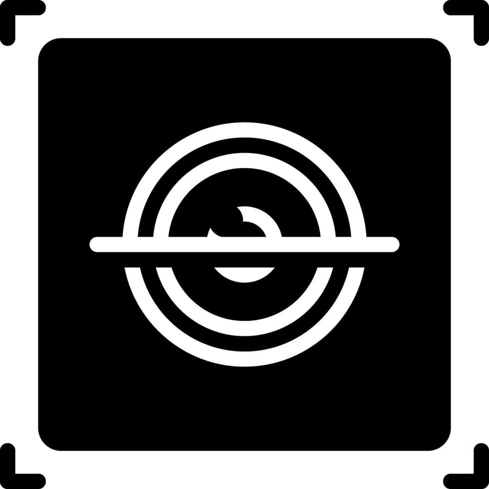 Solid black icon for eye scan vector
