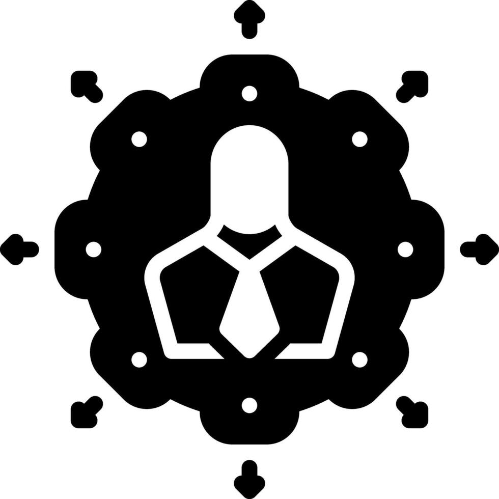 Solid black icon for outsource vector