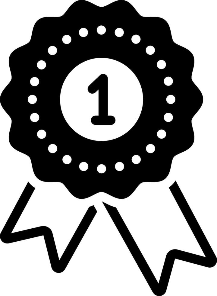 Solid black icon for madal vector