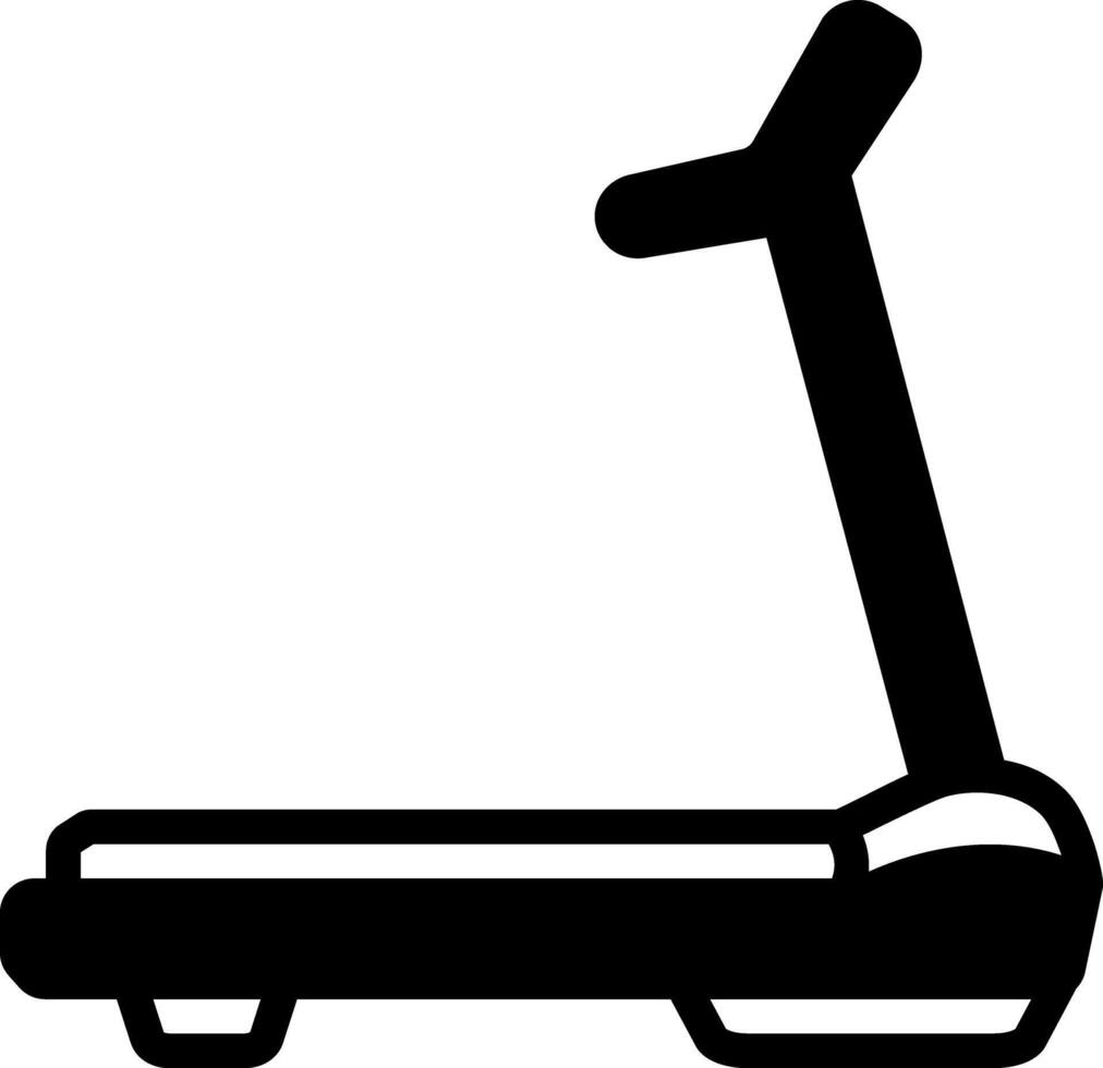 Solid black icon for treadmill vector
