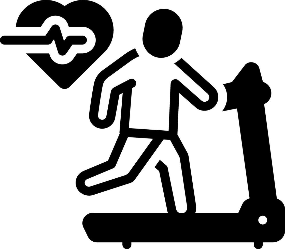 Solid black icon for cardio vector