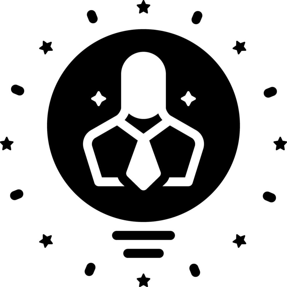 Solid black icon for skill vector