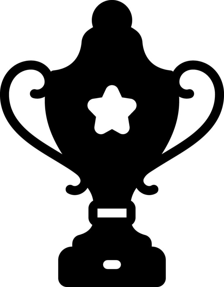 Solid black icon for trophy vector