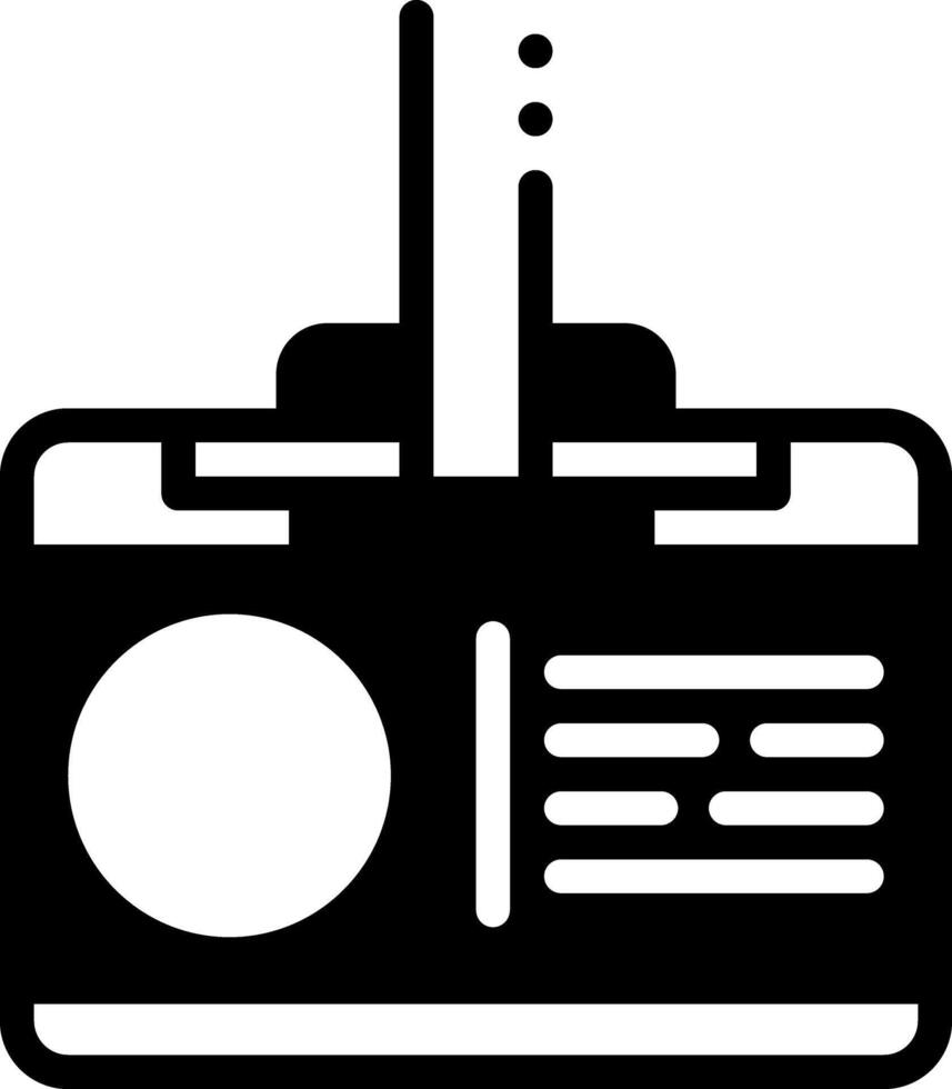Solid black icon for id card vector