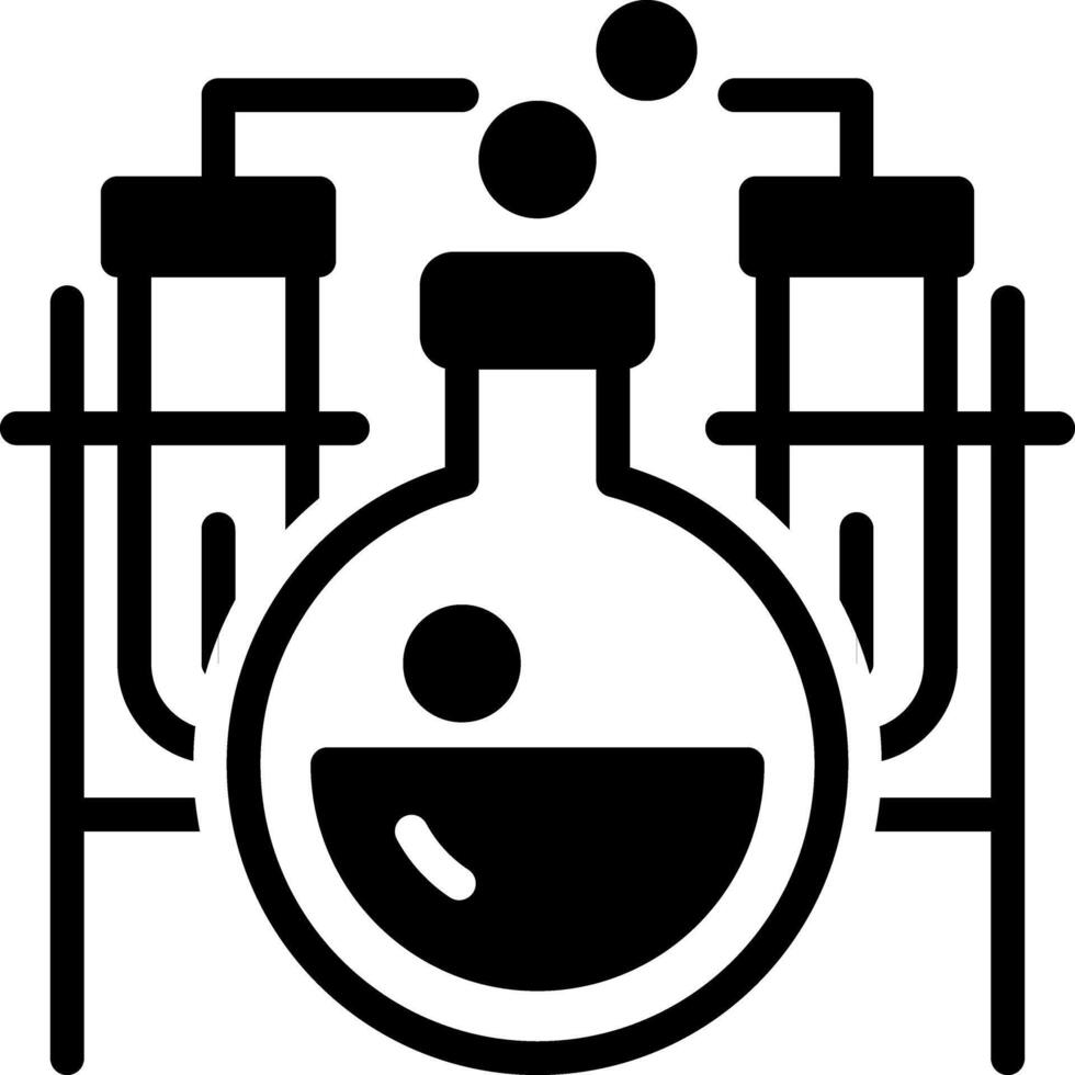 Solid black icon for laboratory vector