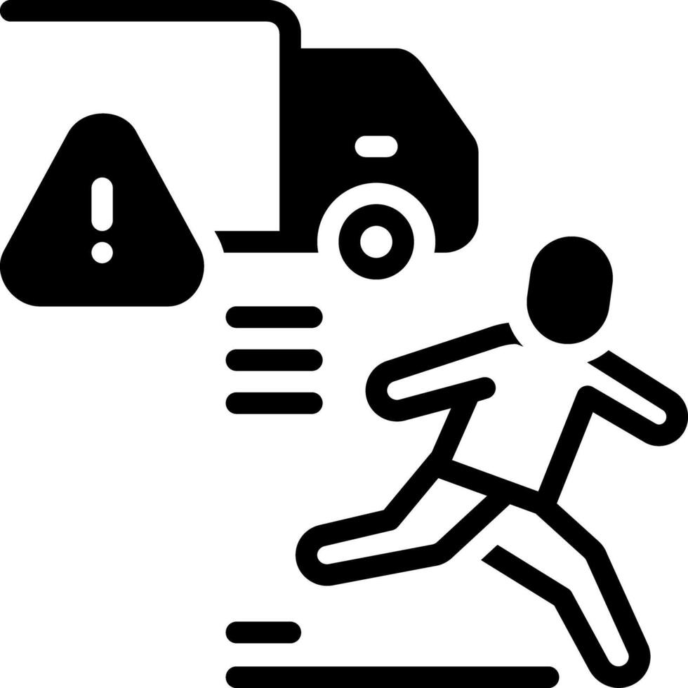 Solid black icon for escape vector