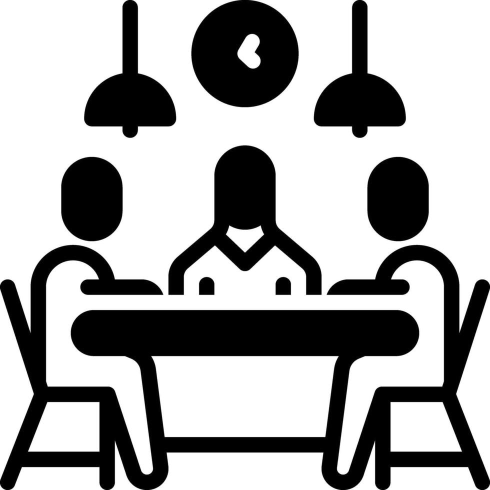 Solid black icon for meeting vector