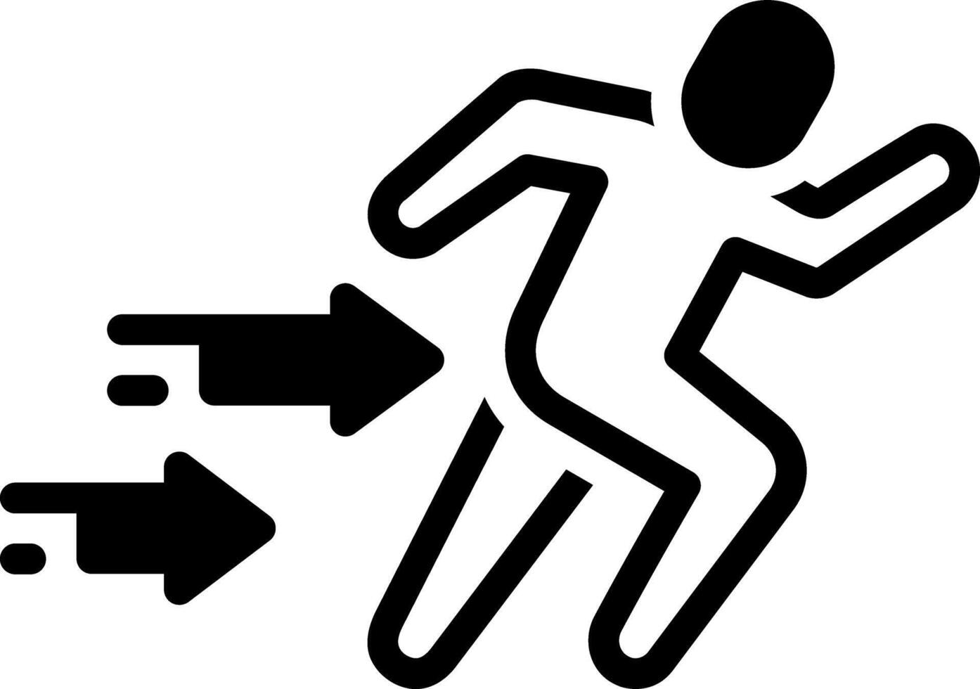 Solid black icon for sprint vector