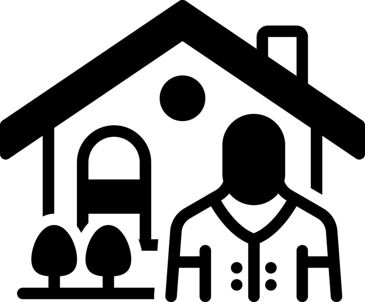 Solid black icon for broker vector