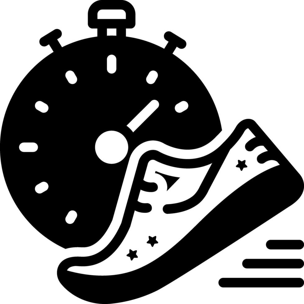 Solid black icon for starting block vector