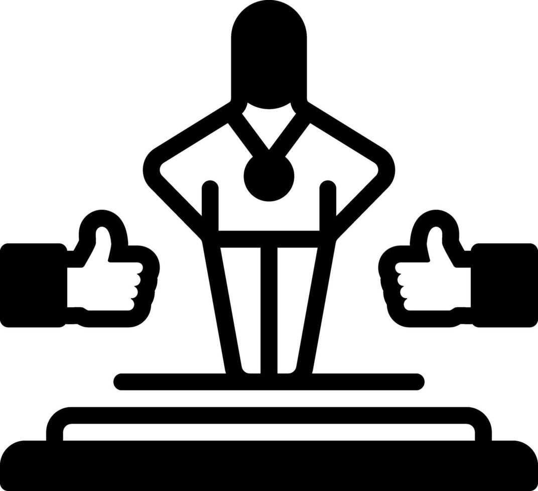 Solid black icon for well done vector