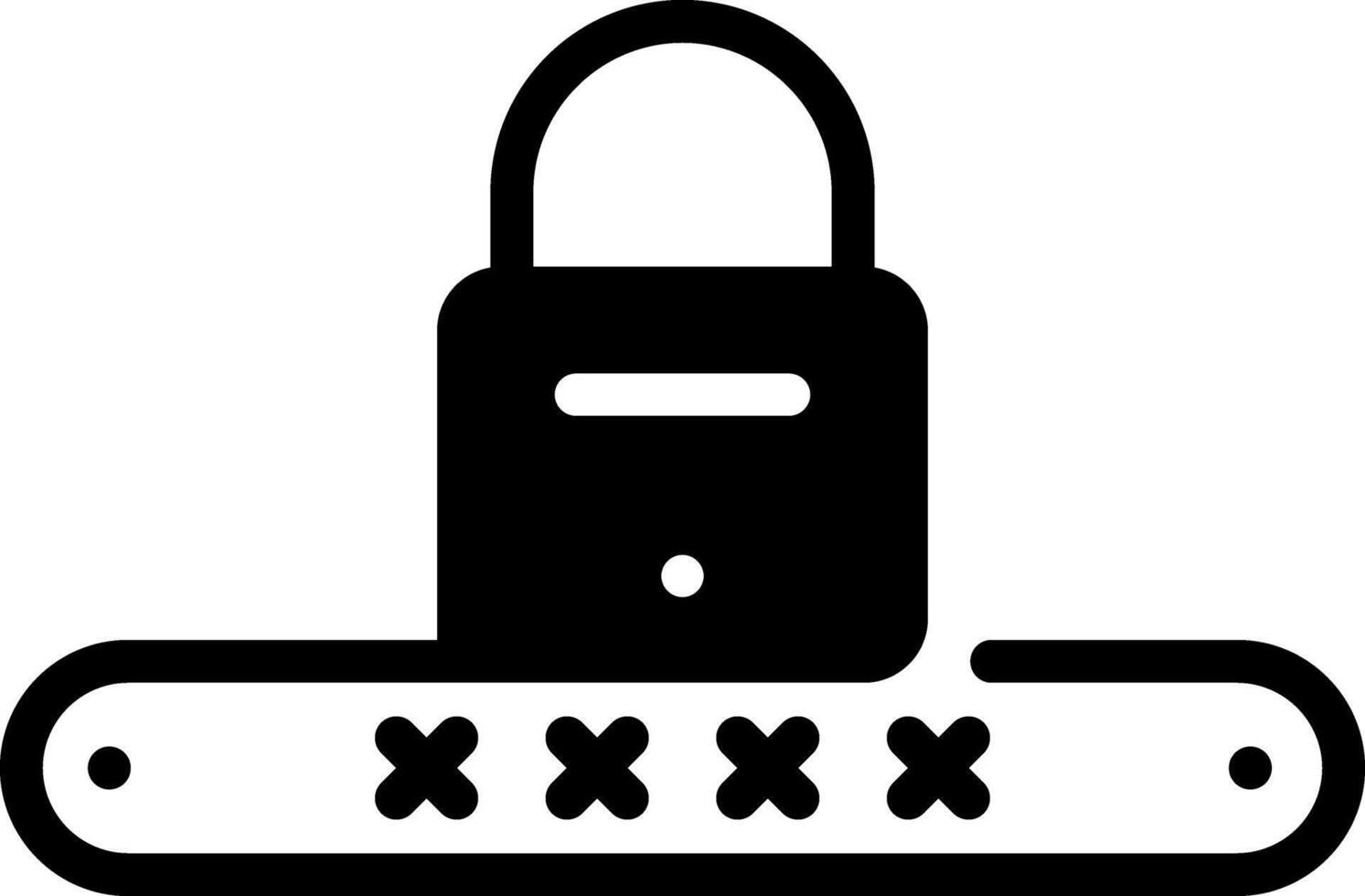 Solid black icon for password vector