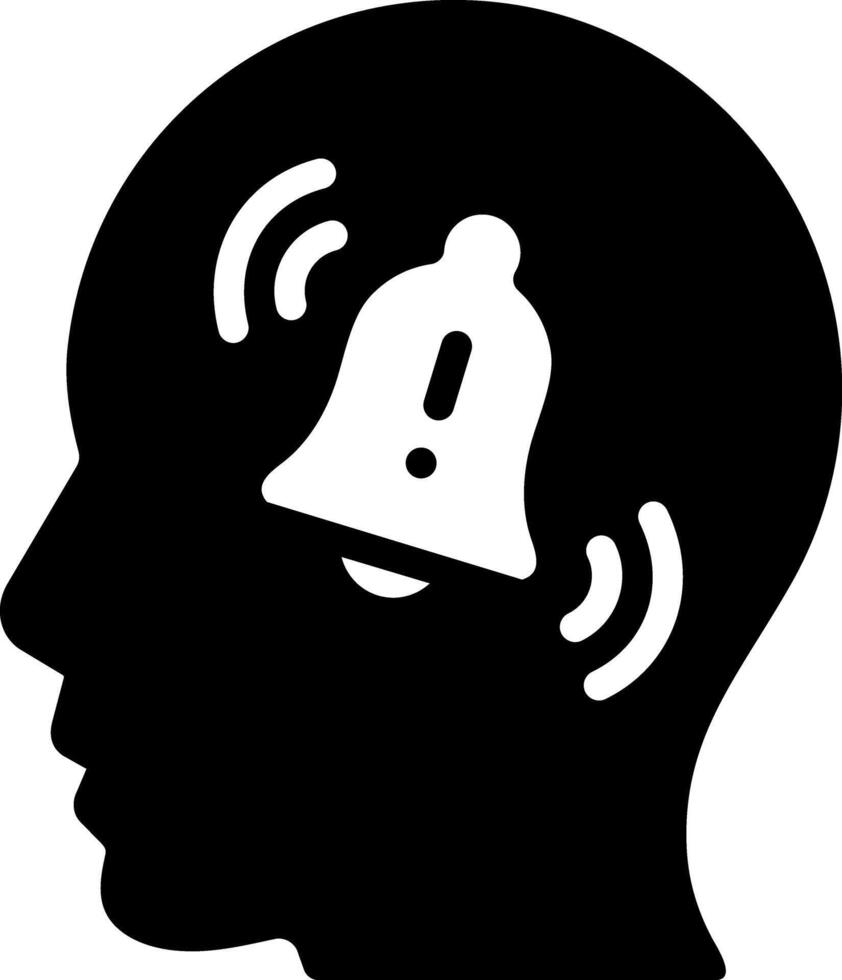 Solid black icon for self awareness vector