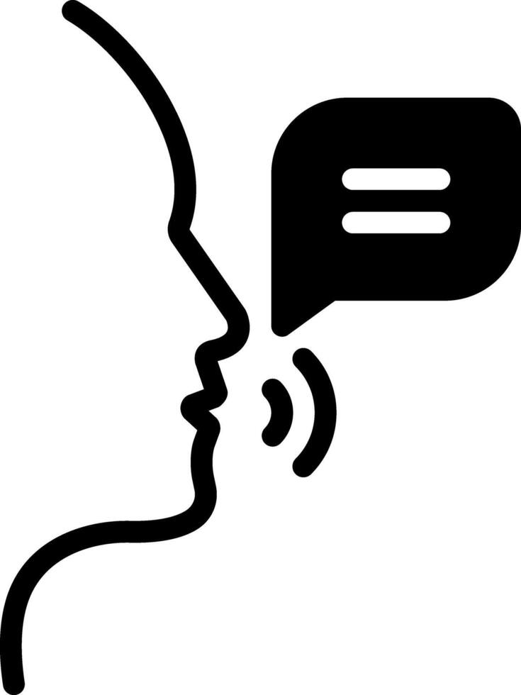 Solid black icon for speak vector