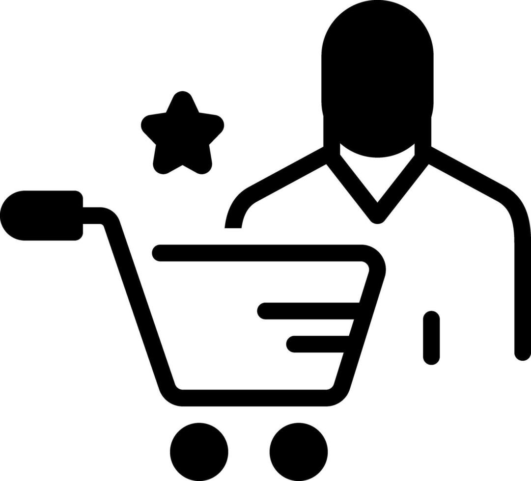 Solid black icon for customer vector
