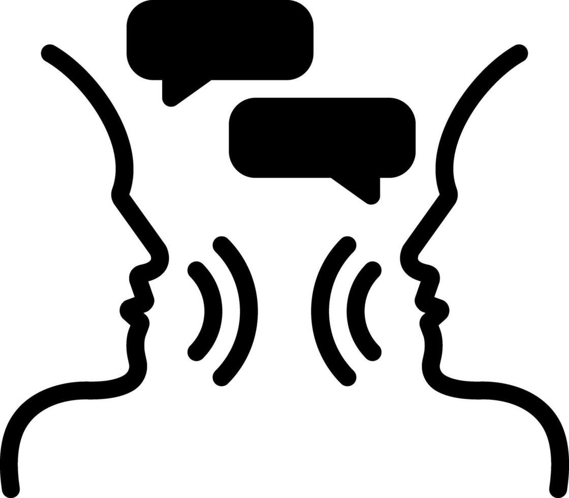 Solid black icon for communicate vector
