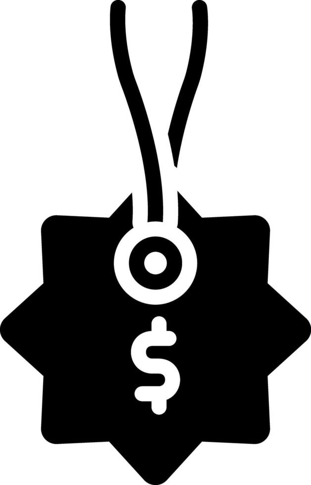 Solid black icon for price tag vector