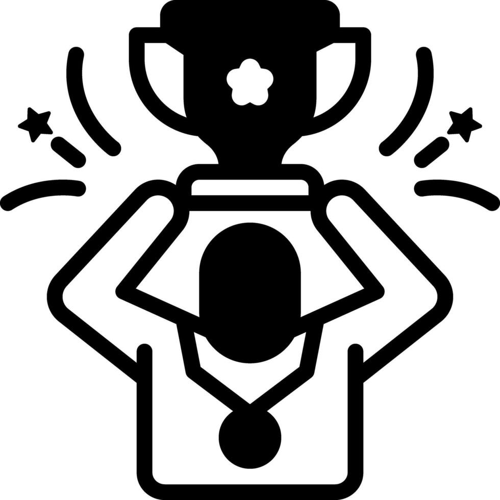 Solid black icon for victory vector
